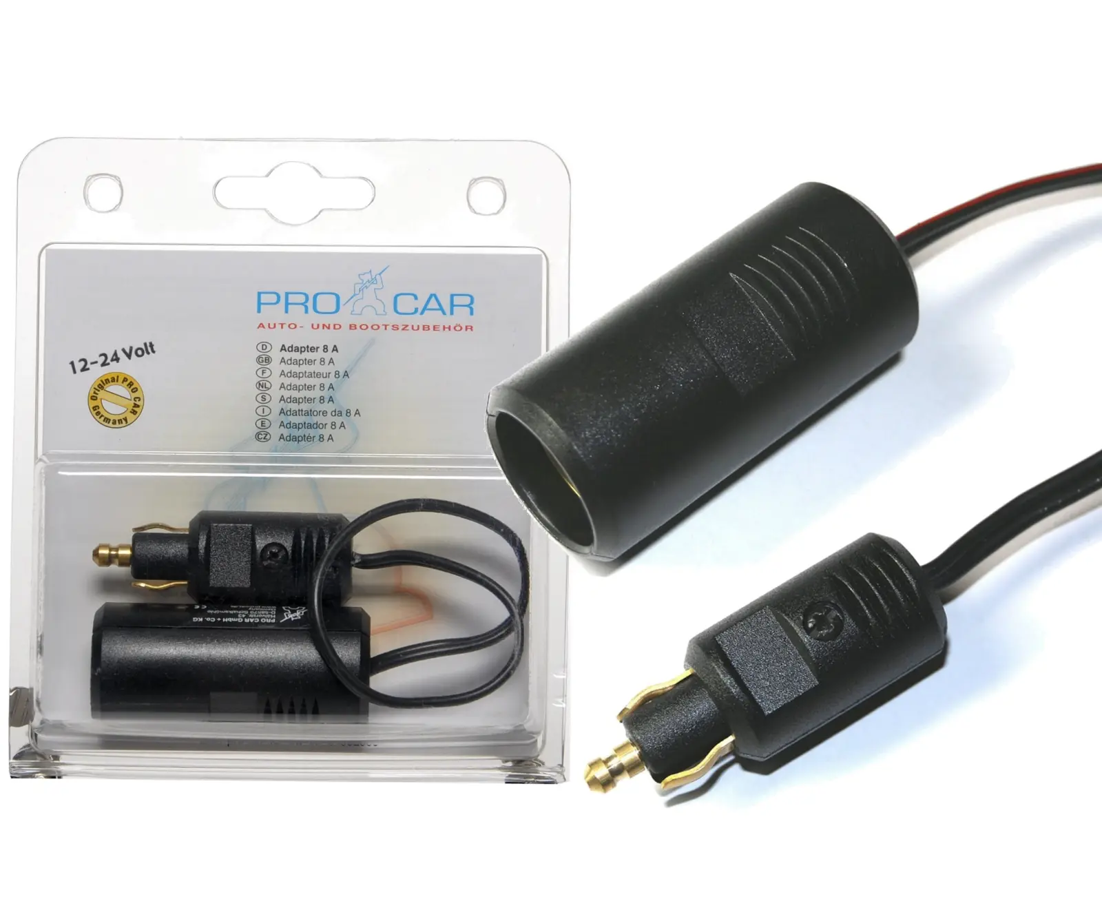 Adapterstecker Norm>Zig Kabel  12/24V 8A