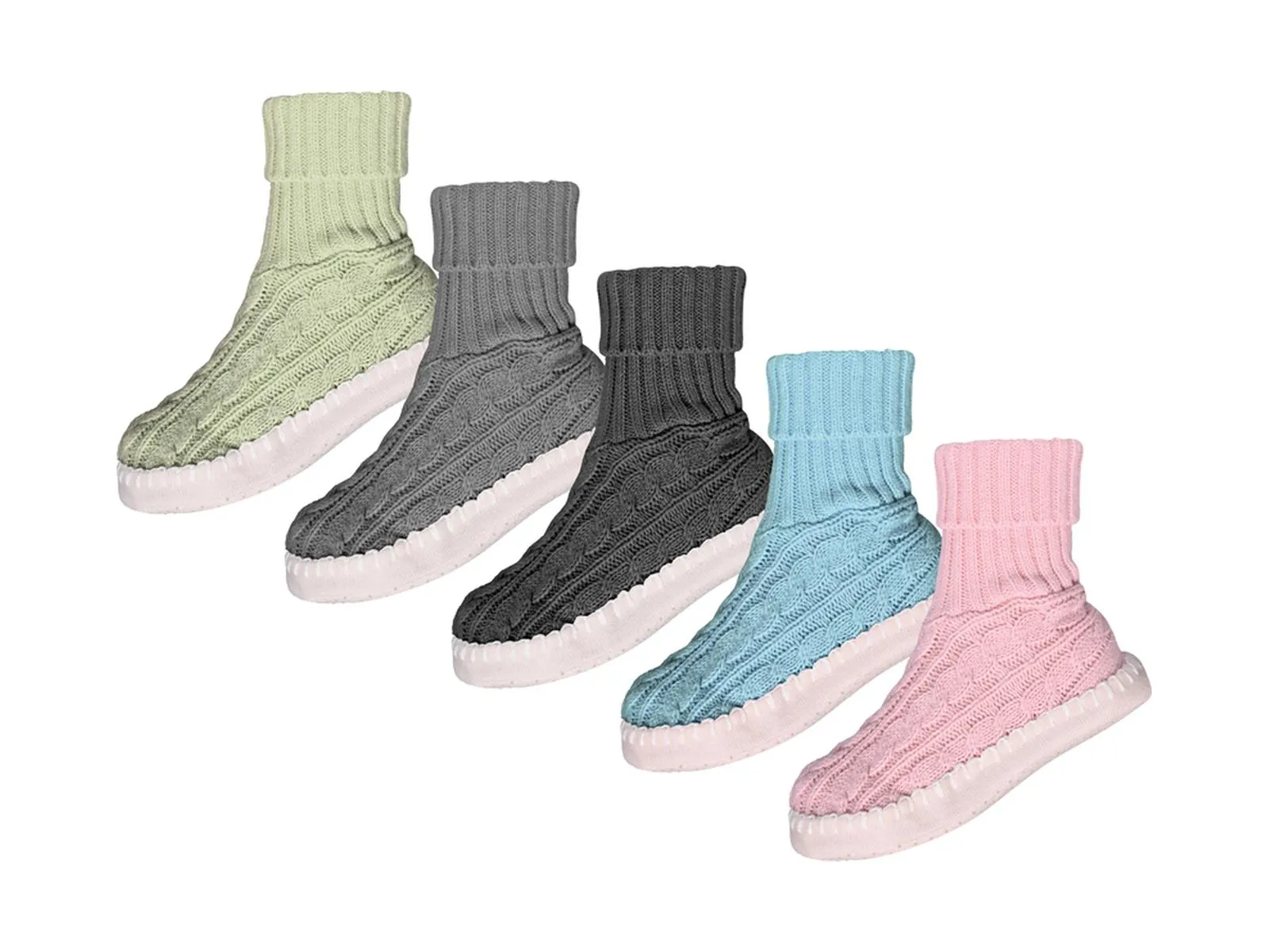Hüttenhausschuhe-Socken Damen, Größe 35-42, sort.