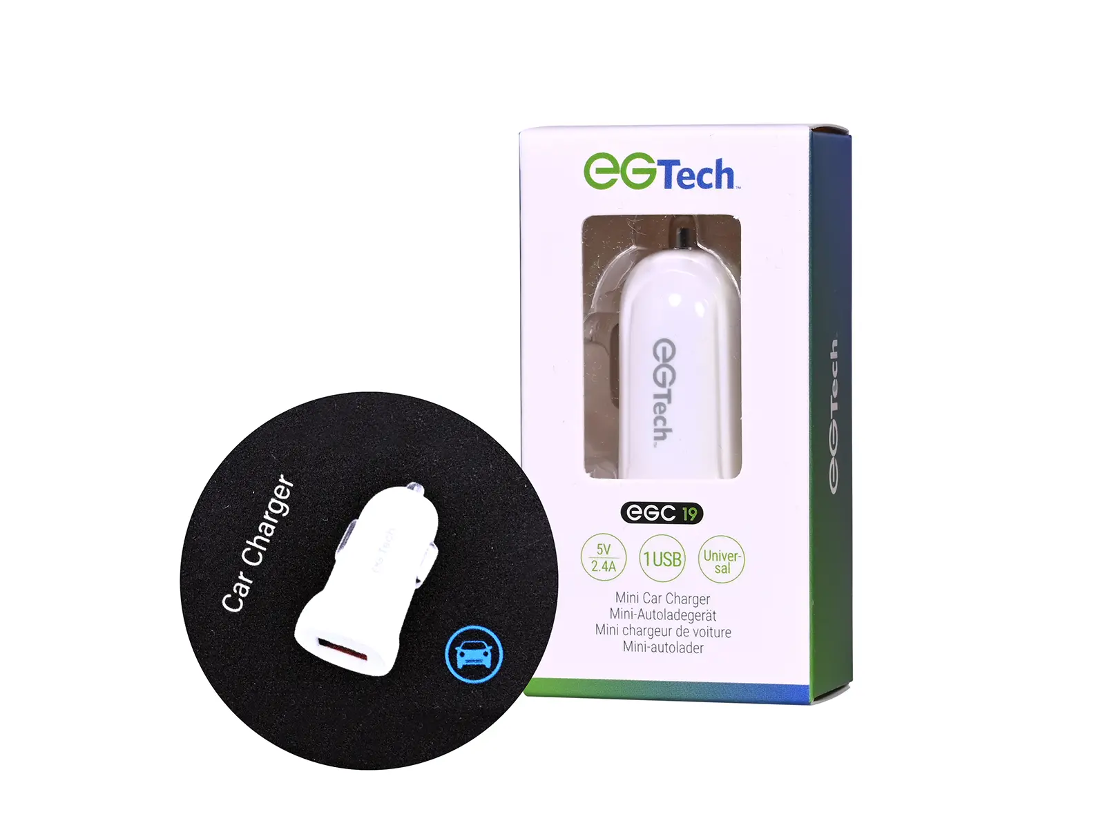 EG-Tech Car charger 1-USB 2,4A EGC19