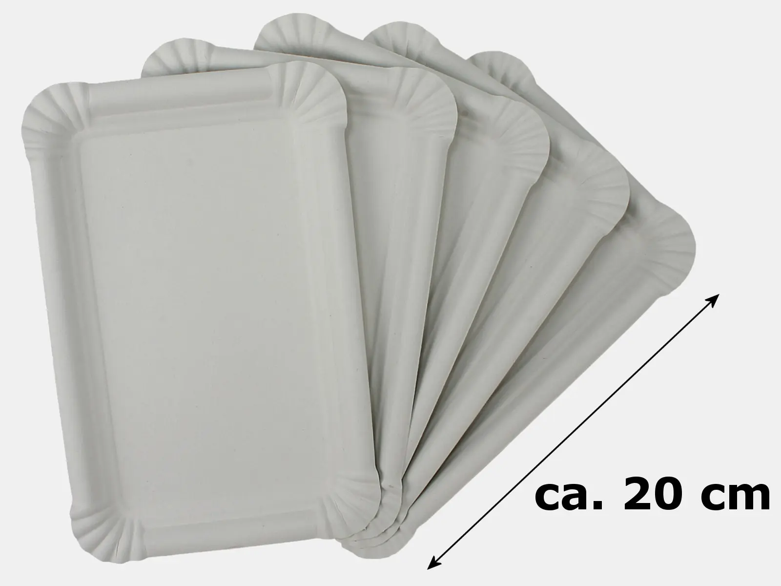 Pappteller eckig, 250erPack , 13x20cm