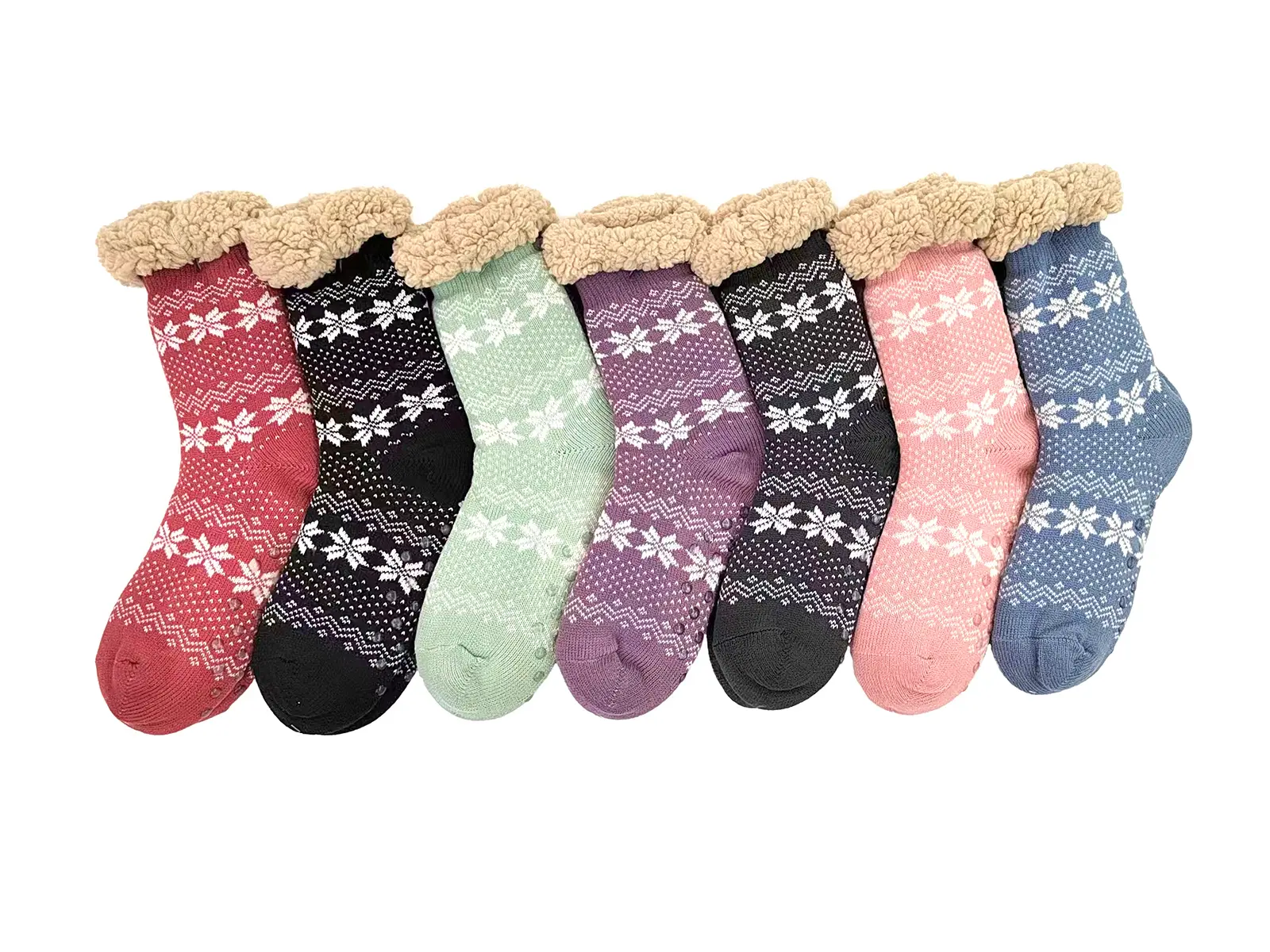 Hüttensocken Damen Flocke, ONESIZE m.Teddy +ABS