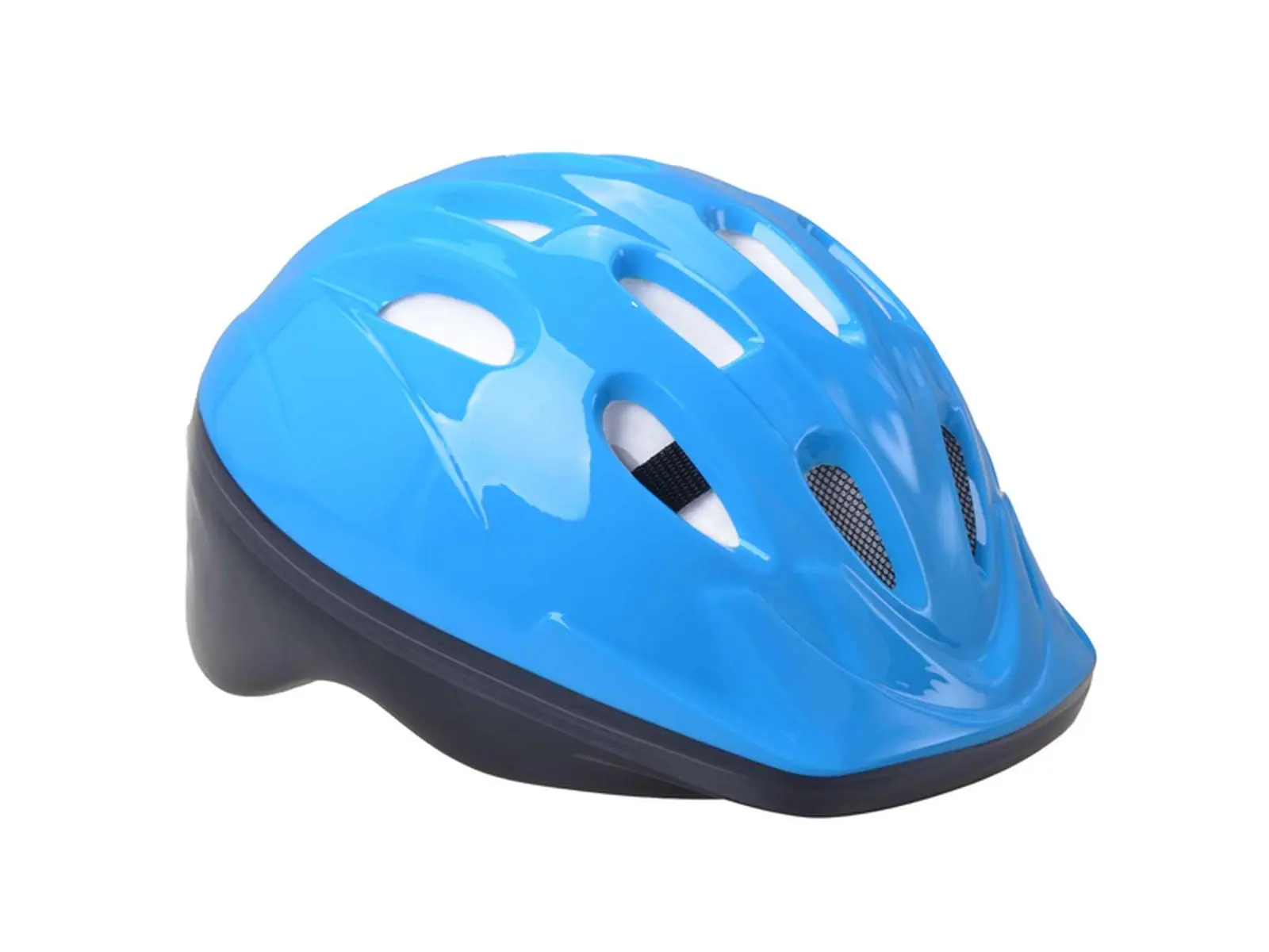 Fahrradhelm Kinder, blau glänzend, U 52-56cm