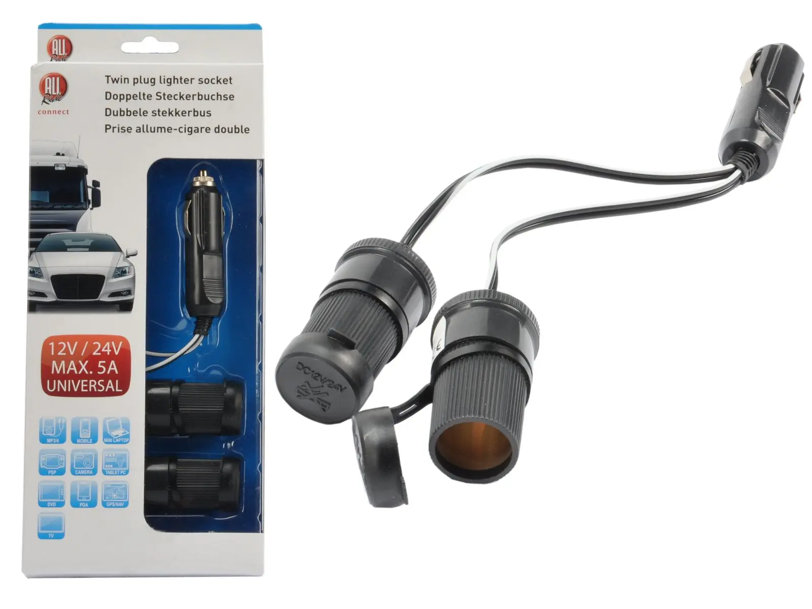 AR connect Steckdose 2er, 12/24V