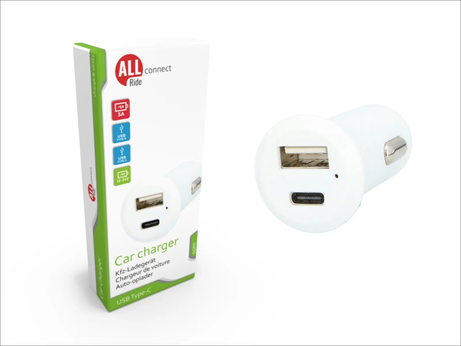 AR connect KFZ-Ladegerät USB-A/USB-C, 12-24V