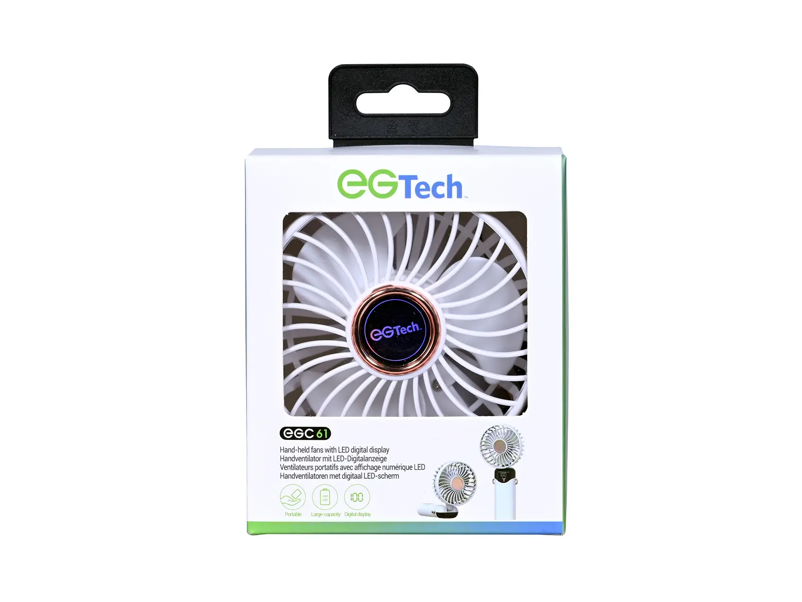 Hand Held Fan with LED Digital Display