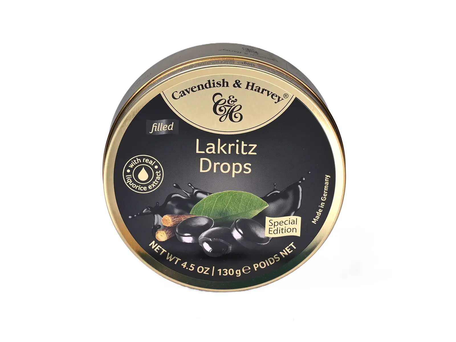 C & H Lakritz Drops gefüllt 130g    VE11