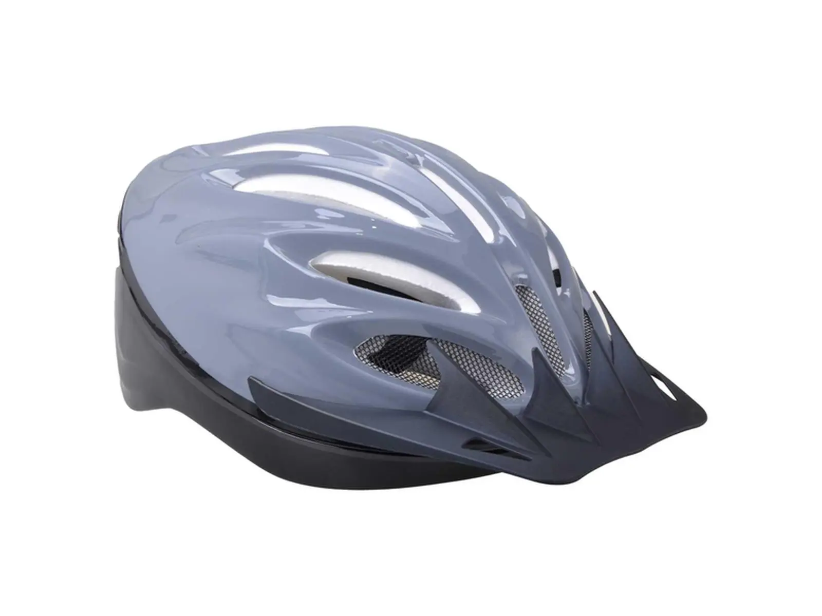 Fahrradhelm grau glänzend, U 55-59cm